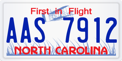 NC license plate AAS7912