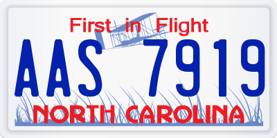 NC license plate AAS7919