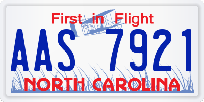 NC license plate AAS7921