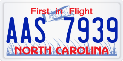 NC license plate AAS7939