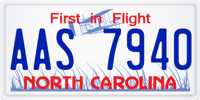 NC license plate AAS7940