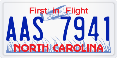 NC license plate AAS7941
