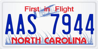 NC license plate AAS7944