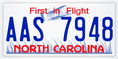 NC license plate AAS7948