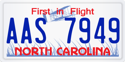 NC license plate AAS7949