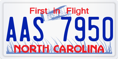 NC license plate AAS7950