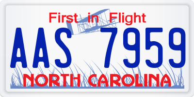 NC license plate AAS7959