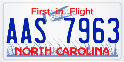 NC license plate AAS7963