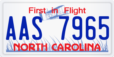 NC license plate AAS7965