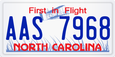 NC license plate AAS7968