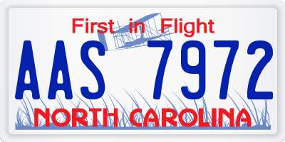 NC license plate AAS7972