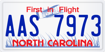 NC license plate AAS7973