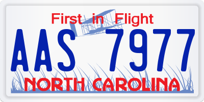 NC license plate AAS7977