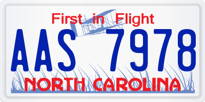 NC license plate AAS7978