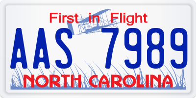 NC license plate AAS7989