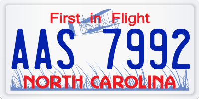 NC license plate AAS7992