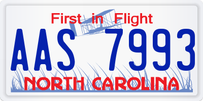 NC license plate AAS7993