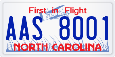 NC license plate AAS8001