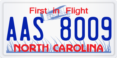 NC license plate AAS8009