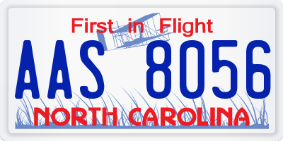 NC license plate AAS8056