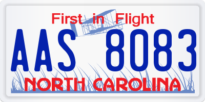 NC license plate AAS8083
