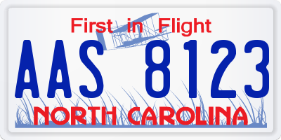 NC license plate AAS8123