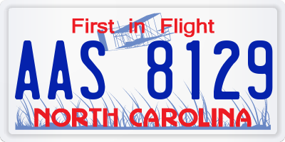 NC license plate AAS8129
