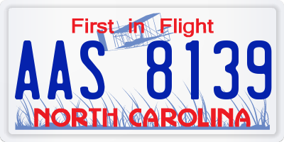 NC license plate AAS8139