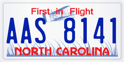 NC license plate AAS8141