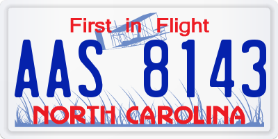 NC license plate AAS8143