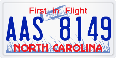 NC license plate AAS8149