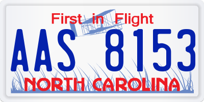 NC license plate AAS8153