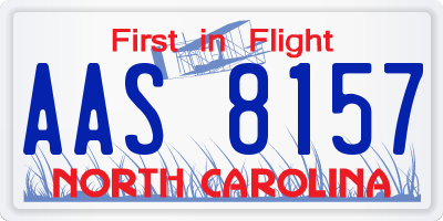 NC license plate AAS8157