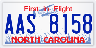 NC license plate AAS8158