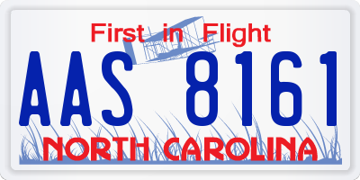 NC license plate AAS8161