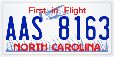 NC license plate AAS8163