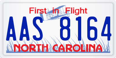 NC license plate AAS8164