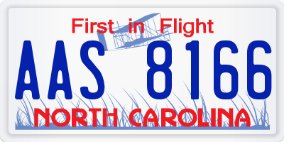NC license plate AAS8166
