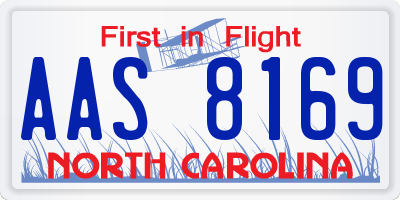NC license plate AAS8169