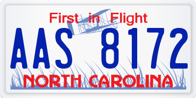 NC license plate AAS8172