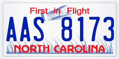 NC license plate AAS8173