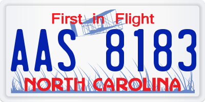 NC license plate AAS8183