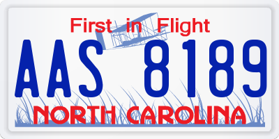 NC license plate AAS8189