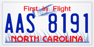 NC license plate AAS8191