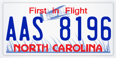 NC license plate AAS8196