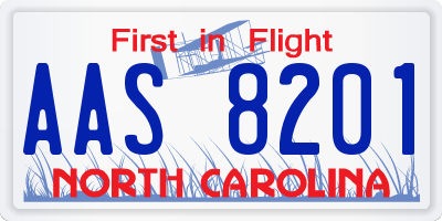 NC license plate AAS8201