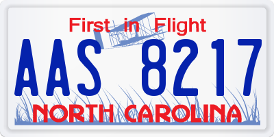 NC license plate AAS8217