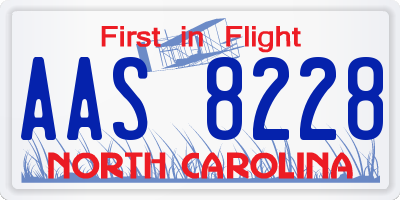 NC license plate AAS8228