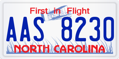 NC license plate AAS8230