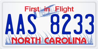 NC license plate AAS8233